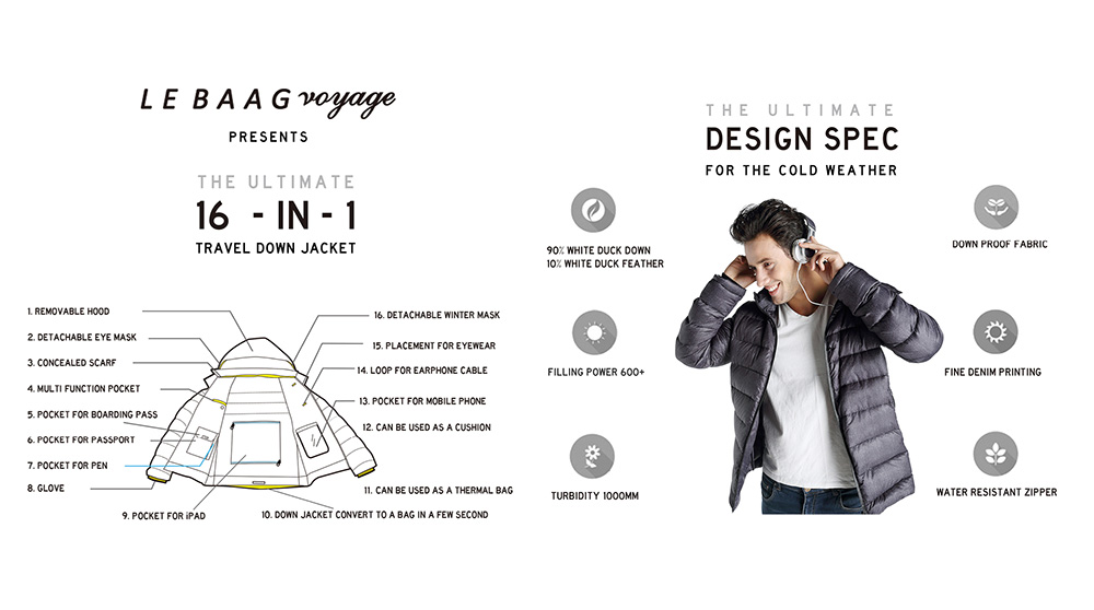 16 in 1 down jacket